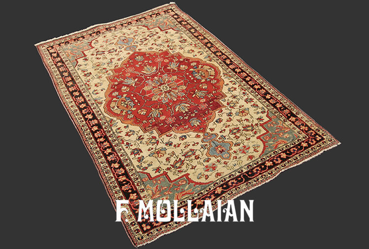 Tappeto Persiano Antico Kashan Mohtasham n°:42579629